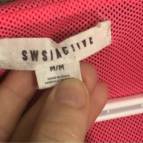 SWS Size Med Black/Pink Lightweight Cropped Hoodie/Jacket - Picture 4 of 5